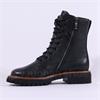 Paul Green Laced Military Ankle Boot - Black Leather